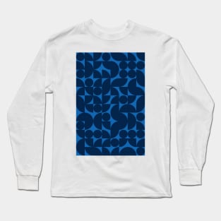 Men Bluish Geometric Pattern - Shapes #5 Long Sleeve T-Shirt